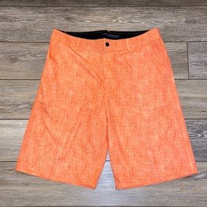 B SPLIT SWIM SHORTS MEN SIZE MEDIUM ORANGE MESH LINED POCKETS